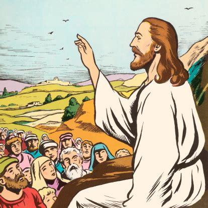 Jesus Preaching To People Stock Illustration - Download Image Now - iStock