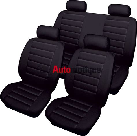 06- LEATHER LOOK FULL SEAT COVER SET BLACK CORSA SE Automotive Car Accessories