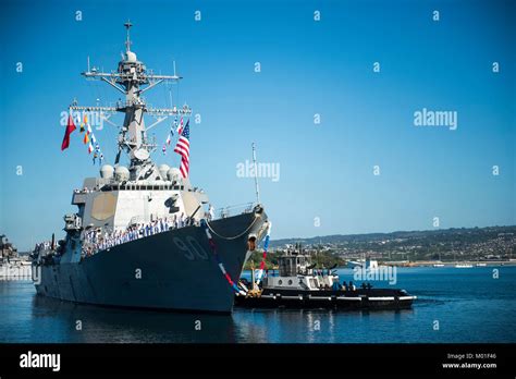 Guided-missile destroyer USS Chafee (DDG 90) returns to Joint Base Pearl Harbor-Hickam from an ...