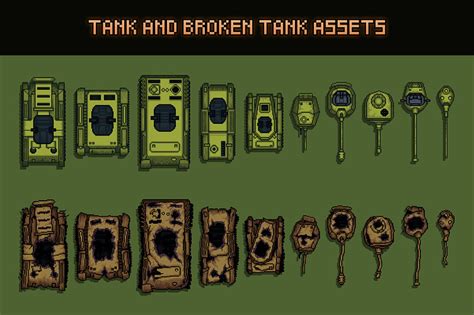 Top Down Tank Sprites Pixel Art by 2D Game Assets on Dribbble