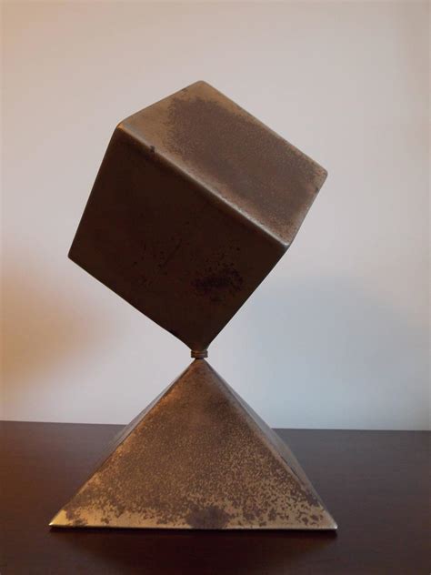 Vintage Modern Art Geometric Cube Sculpture at 1stdibs