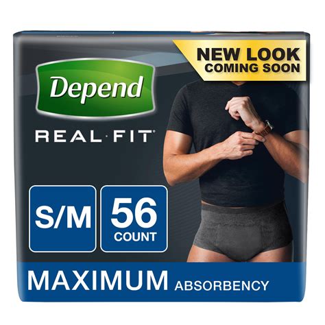 Depend Real Fit Incontinence Underwear for Men, Maximum Absorbency, S/M ...