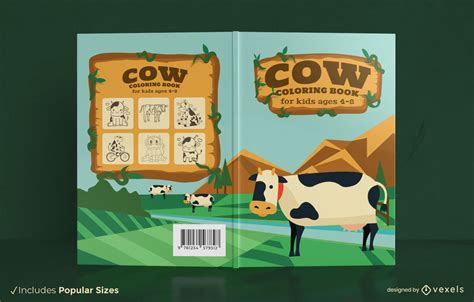 Cow Farm Animal Cartoon Book Cover Design Vector Download