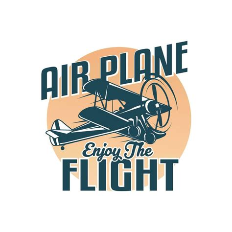 Vintage retro airplane with emblem logo design Vector template 25909598 ...