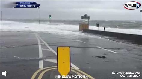 Peterborough man captures video of storm surge from Ophelia in Ireland