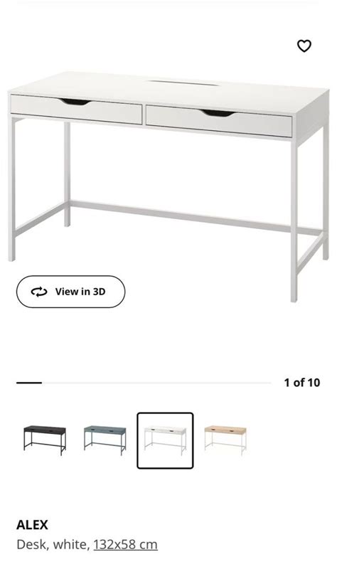 IKEA ALEX Desk (White), Furniture & Home Living, Furniture, Tables ...