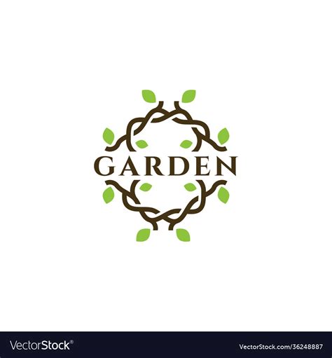 Creative organic garden logo design Royalty Free Vector