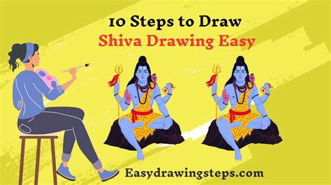 10 Steps to Draw Shiva Drawing Easy - Easy Drawing