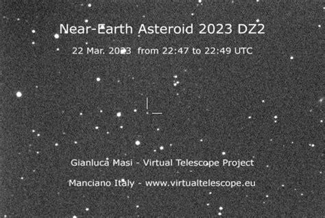 Near-Earth Asteroid 2023 DZ2 very close encounter: a time-lapse - 22 ...