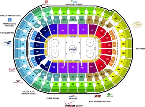 Verizon Center Parking - Center Seating Chart