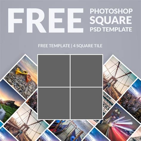 Free Photoshop Template: Photo Collage Square - Download Now
