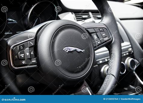 Interior View of the Jaguar F-Type Sports Car at the Paris Motor Show ...