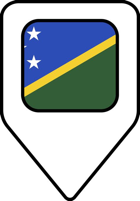 Solomon Islands flag map pin navigation icon, square design. 23639609 PNG