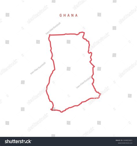 Ghana Editable Outline Map Ghanaian Red Stock Vector (Royalty Free ...