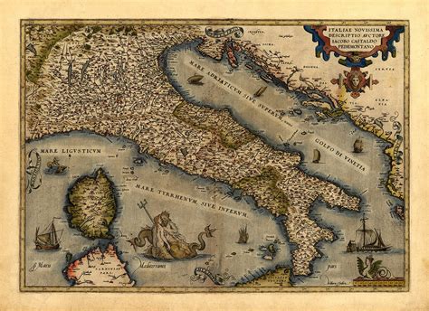 Old World Italy Map Print 1500s Ancient Italian Poster | Etsy