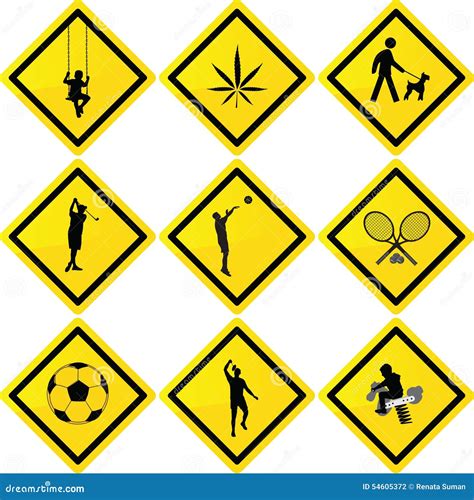 Sport and recreation signs stock vector. Illustration of children - 54605372