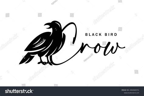 Crow Logo Design Silhouette Black Bird Stock Vector (Royalty Free) 2082669751 | Shutterstock