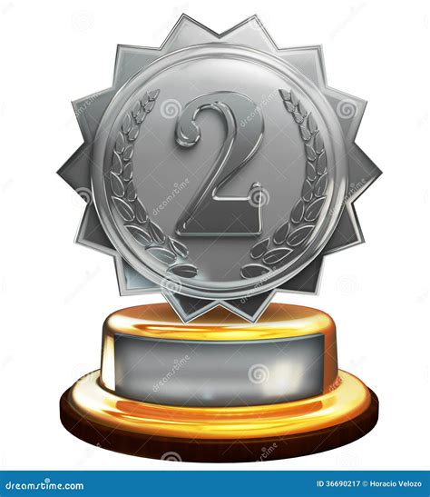 Second Place Silver Award, Number Two, Clipping Mask Royalty Free Stock Photography - Image ...