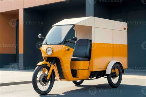 E Cargo Trike Retro Elegance, Minimalist Color Contrast, AI Generated ...