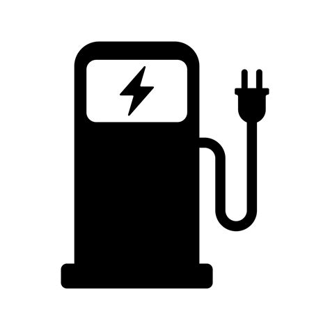 electric car charging station black vector icon on white background ...