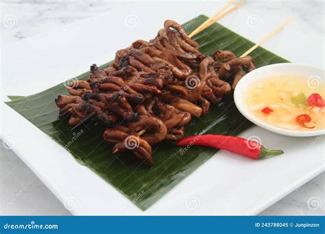 Freshly Cooked Filipino Food Called Isaw Manok Stock Image - Image of food, plate: 243788045