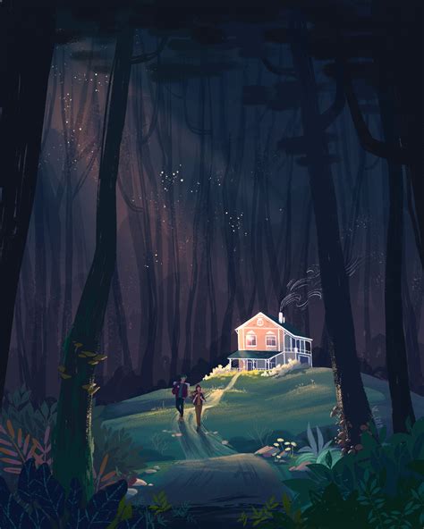 ArtStation - Forest house, Veronika in 2021 | Forest illustration ...