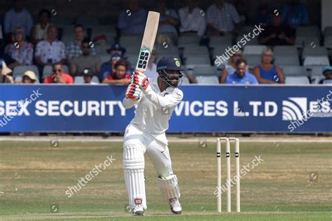 Ravindra Jadeja Batting Action India During Editorial Stock Photo ...