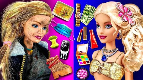 16 Rich vs Poor Barbie DIYs / Doll Transformation - YouTube