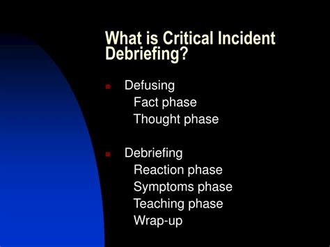 PPT - CRITICAL INCIDENT STRESS DEBRIEFING IT COULD SAVE YOUR CAREER ...