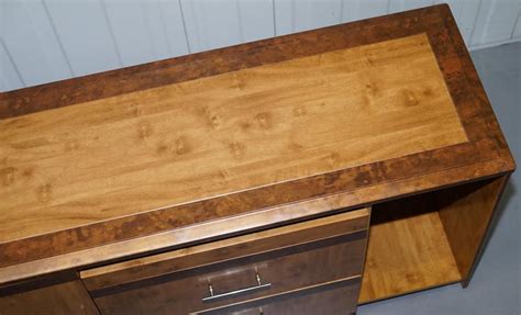 Burr Walnut Sideboard TV Stand Drawers Designed to House Computer Part ...