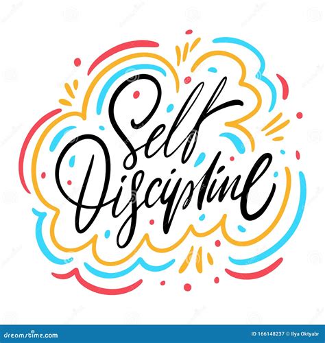 Self Discipline Phrase. Hand Drawn Vector Illustration Stock Vector - Illustration of adjuster ...