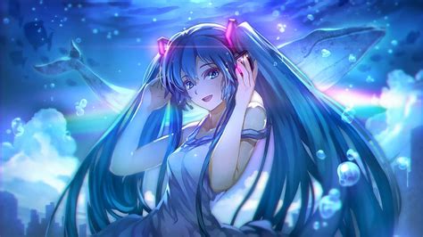 HD wallpaper: blue-haired female anime character digital wallpaper, anime girls | Wallpaper Flare