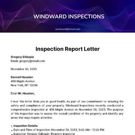 Inspection Report Letter Template - Edit Online & Download Example ...