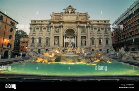 Rome, Italy: The Trevi Fountain in the sunrise Stock Photo - Alamy