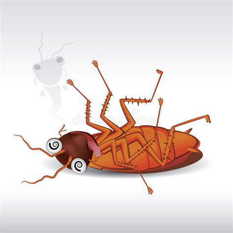 Cartoon cockroach dead stock illustration. Illustration of bugs - 55287676