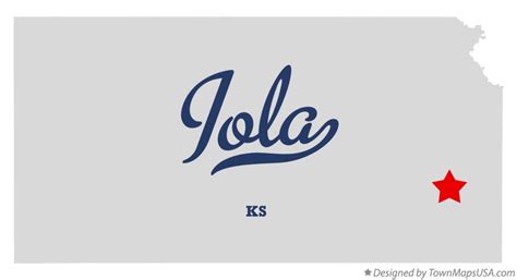 Map of Iola, KS, Kansas