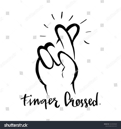 Vector Illustration Design Finger Crossed Gesture Stock Vector (Royalty ...