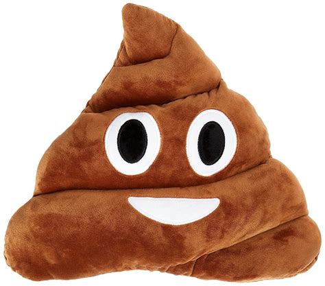 Pile of Poo Emoji Throw Pillow - Poop 💩 Stuffed Plush Toy (14 x 3.5 x ...