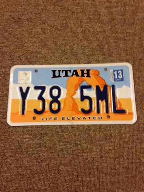 Utah License Plate