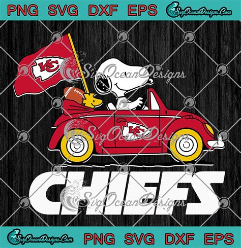 Snoopy And Woodstock Driving Car SVG, Kansas City Chiefs NFL Playoffs 2023 SVG PNG EPS DXF PDF ...