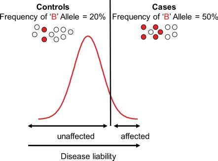 Allele frequency differences between cases and controls as defined by ...