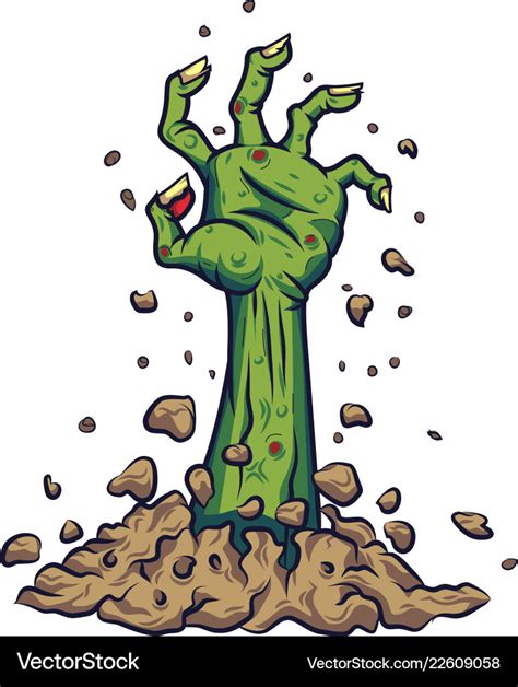 Cartoon zombie hand out ground Royalty Free Vector Image