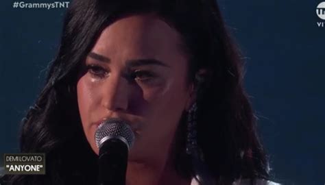 Demi Lovato Cries Singing "Anyone" at Grammys -- Comeback After 2018 ...