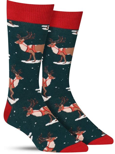 Winter Reindeer Christmas Socks | Mens | Christmas socks, Novelty socks, Socks