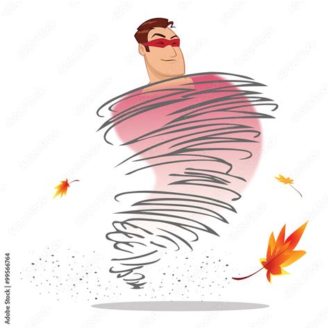 cartoon vector illustration of a superhero spinning Stock Vector ...