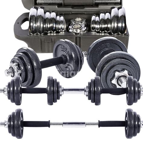 30KG Dumbbell Set Adjustable Dumbbells Weight Plates Set with Barbell ...