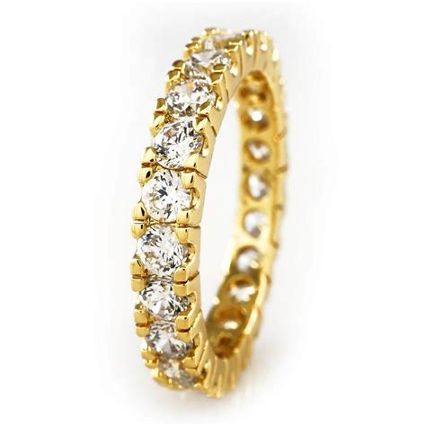 18K Gold Promise Eternity Ring – Niv's Bling