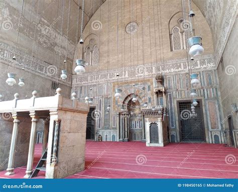 Interior Shot of Mihrab and Pulpit of Sultan Hassan Mosque in Egypt ...