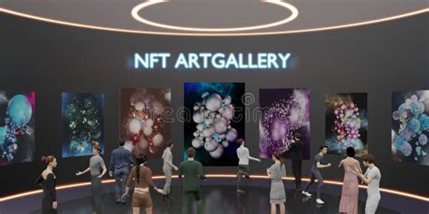 NFT Art Gallery on Metaverse Avatar Legs NFTProjects 3D Illustrations Stock Illustration ...