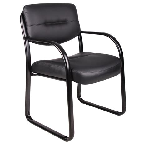 Symple Stuff 23" W Leather Seat Waiting Room Chair with Metal Frame ...